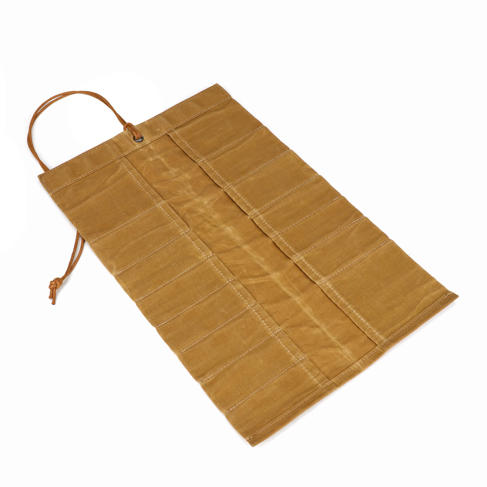 TOURBON Waxed Canvas Roll up Pouch 15 Pockets Hand Tools Organizer 