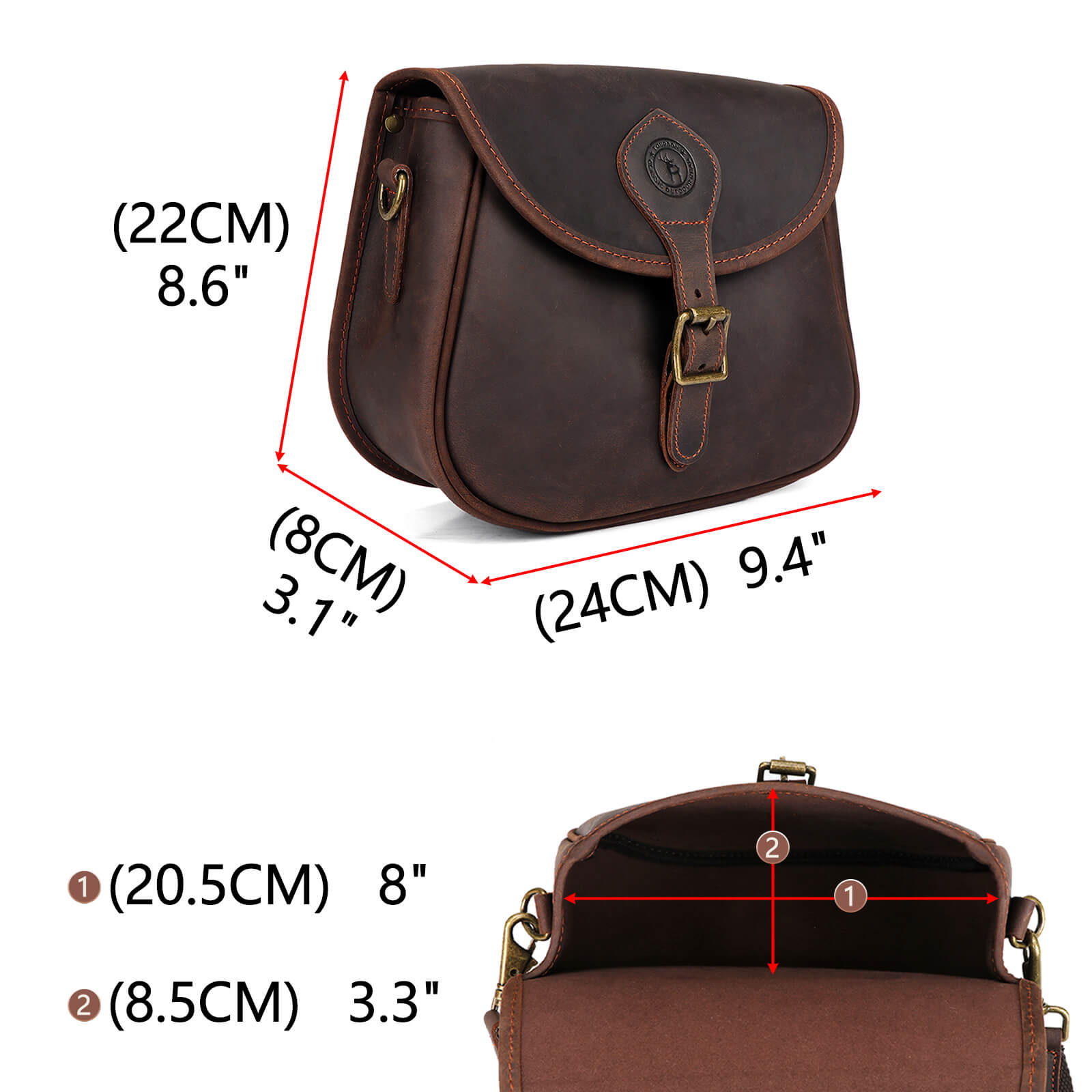 TOURBON Vintage Leather Shooting Bag 12GA 20GA 16GA 28GA 