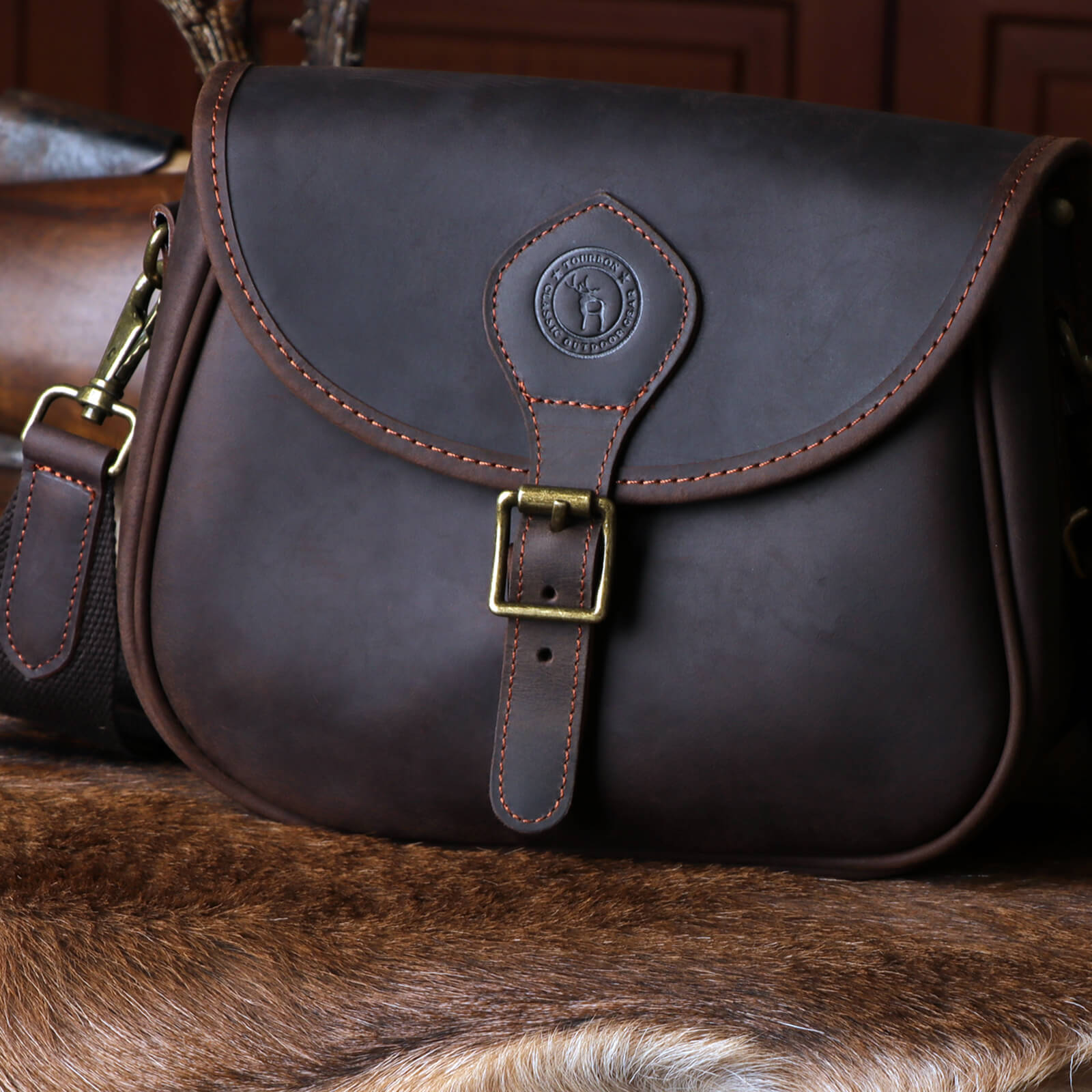 TOURBON Vintage Leather Shooting Bag 12GA 20GA 16GA 28GA 