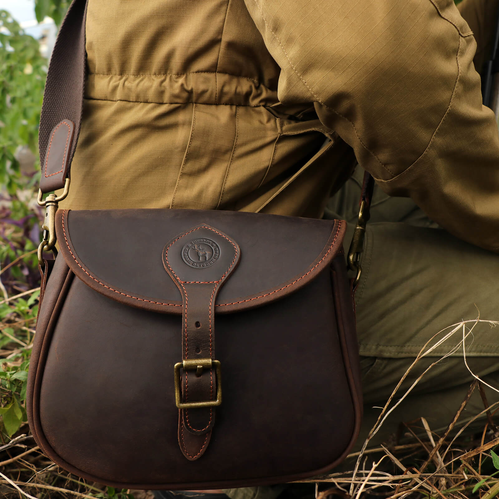 TOURBON Vintage Leather Shooting Bag 12GA 20GA 16GA 28GA 