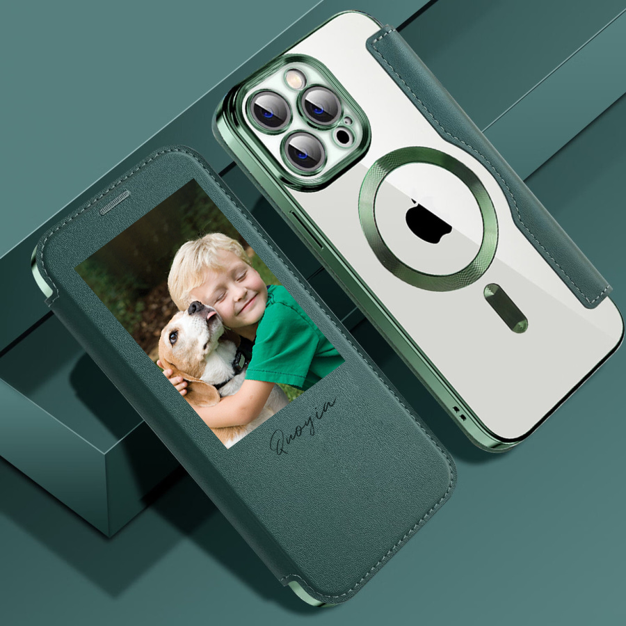 50%OFF⭐️Personalized Leather textured flip phone case