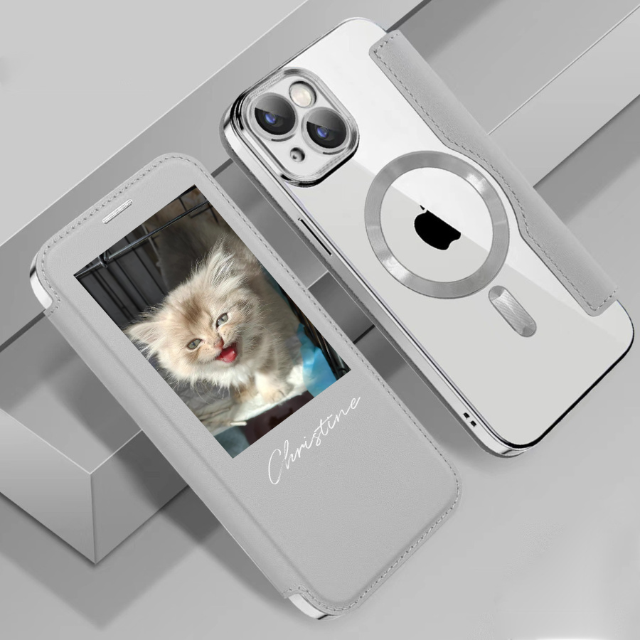 50%OFF⭐️Personalized Leather textured flip phone case