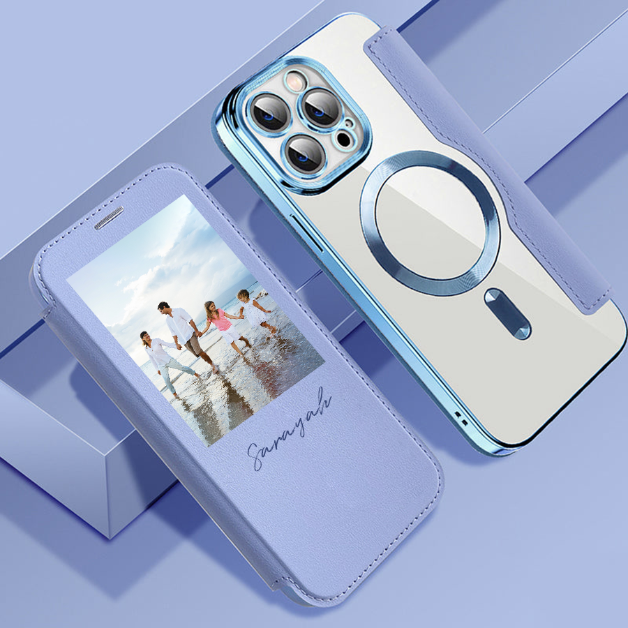 50%OFF⭐️Personalized Leather textured flip phone case