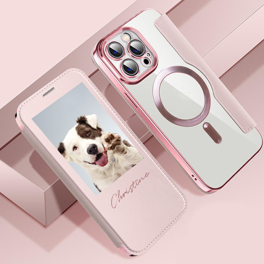 50%OFF⭐️Personalized Leather textured flip phone case