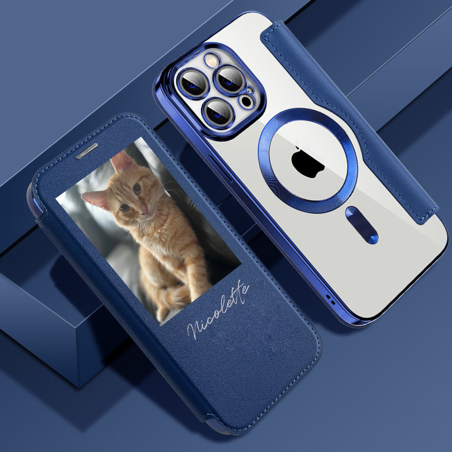 50%OFF⭐️Personalized Leather textured flip phone case