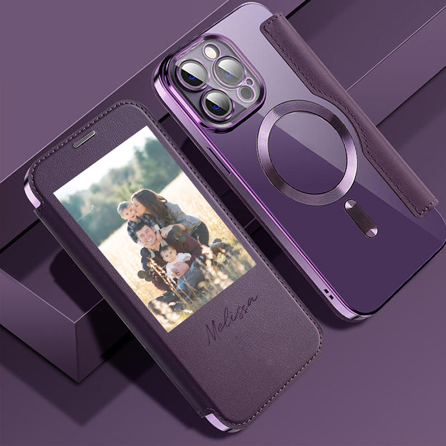 50%OFF⭐️Personalized Leather textured flip phone case