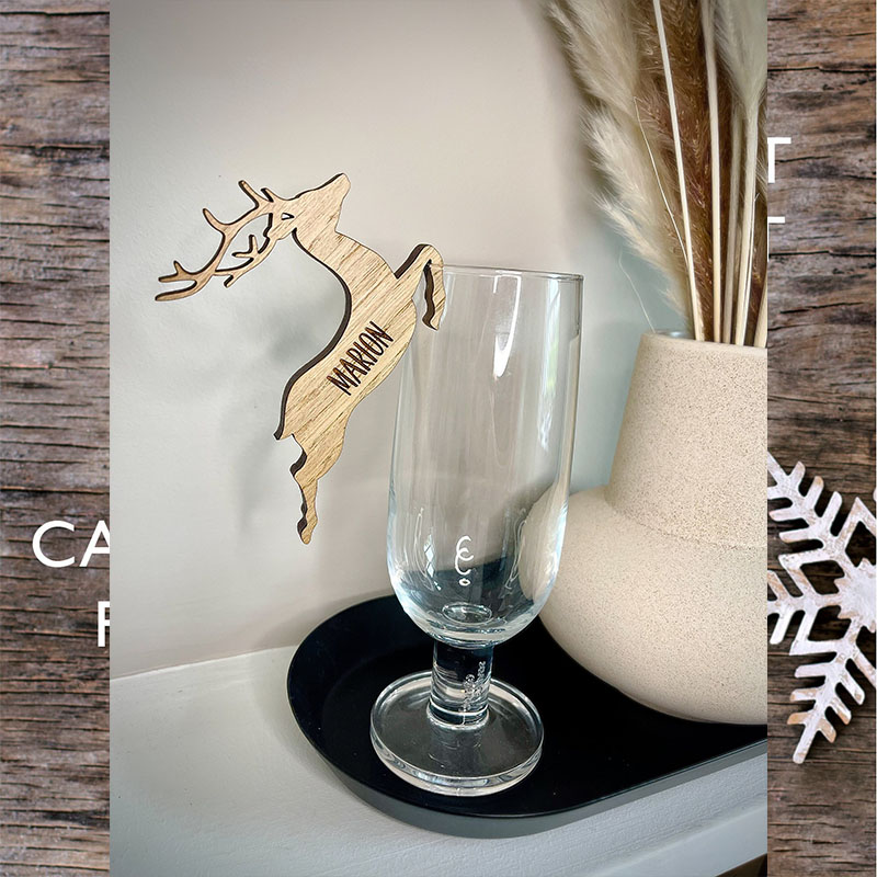 Personalised Christmas Reindeer Glass Decorations