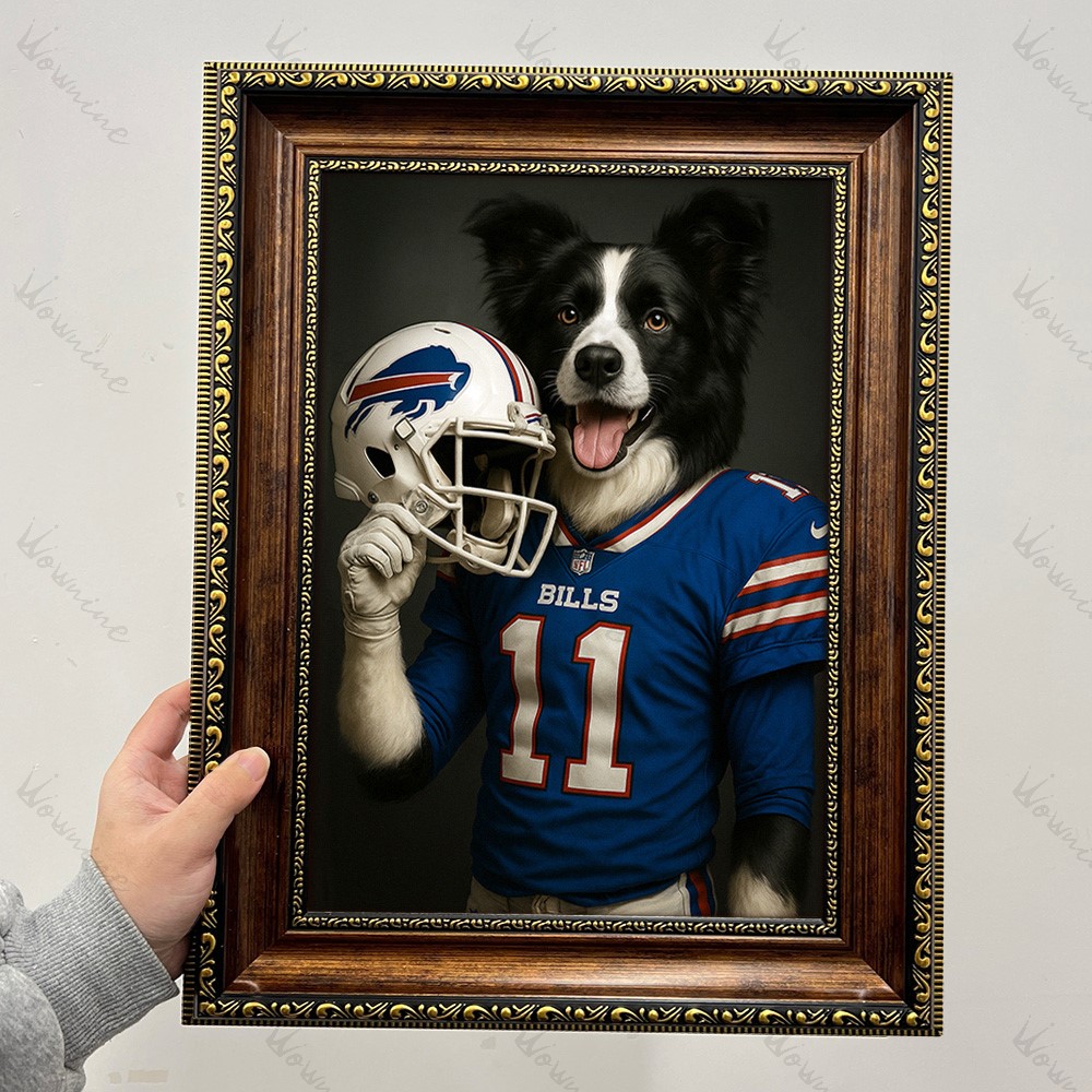 Custom American Football Pet NFL Canvas Portrait