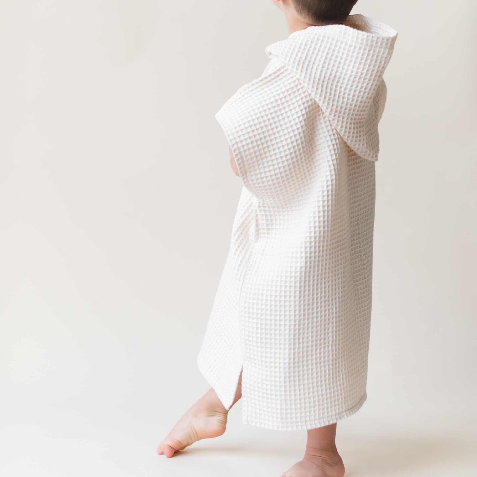 Personalized Embroidery Kids Waffle Beach Towel Poncho for Summer & Beach 