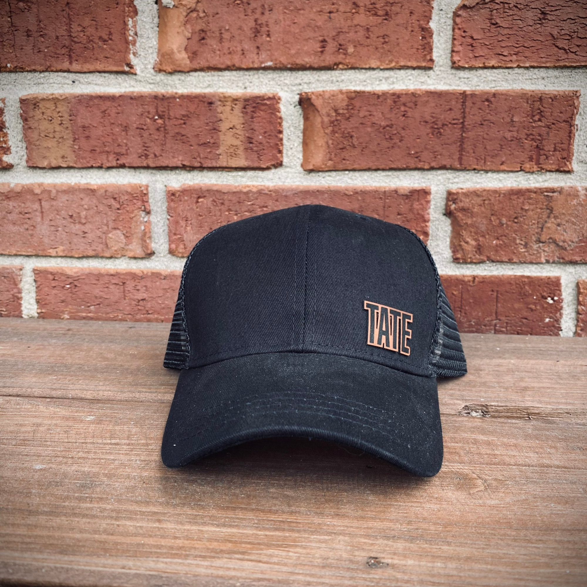 Personalized Leather Patch Kid Hat for Summer