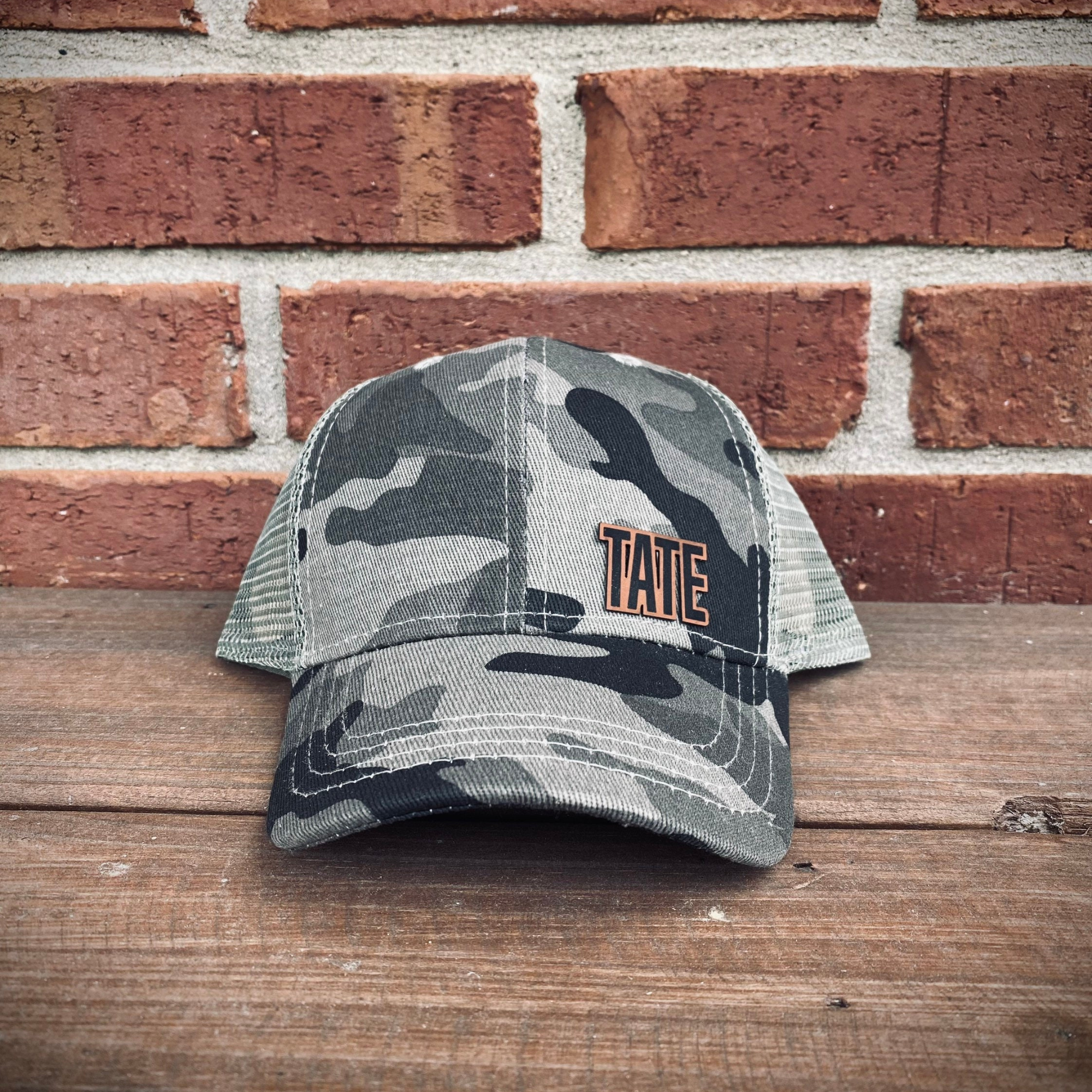 Personalized Leather Patch Kid Hat for Summer