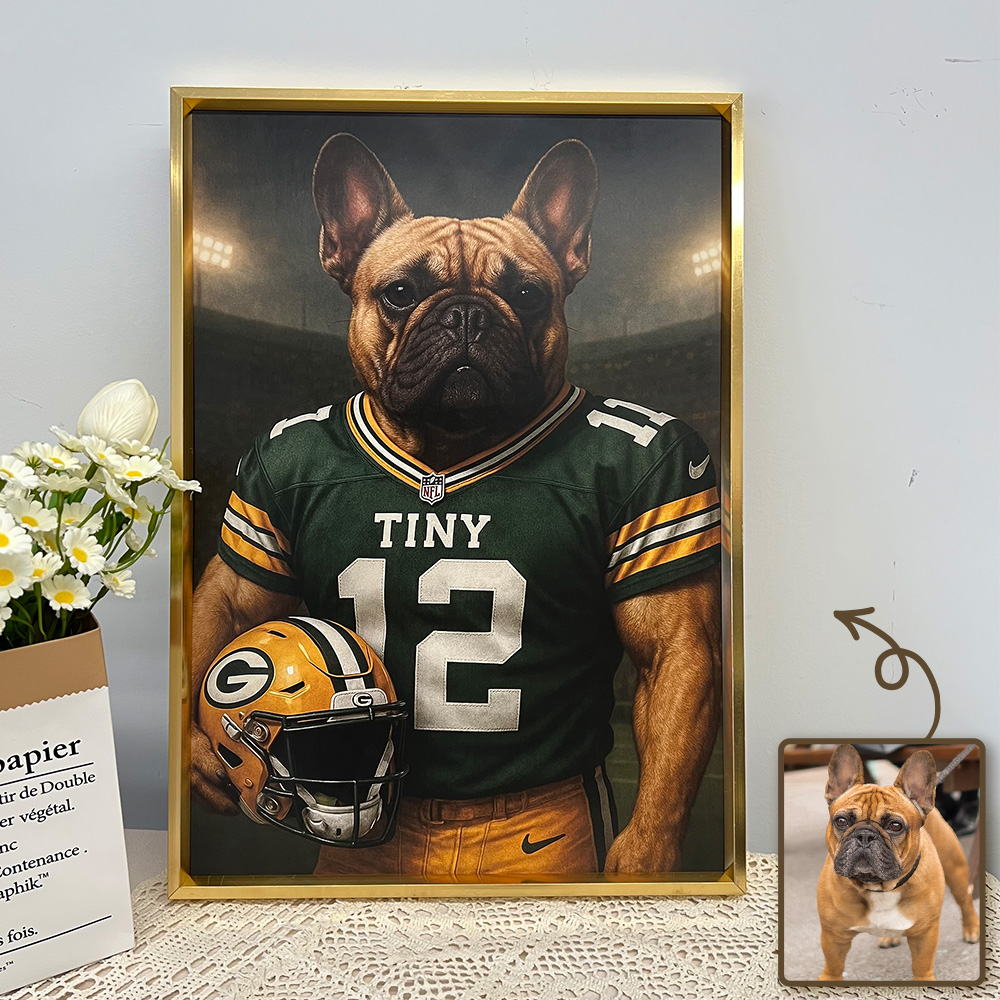 🏈Custom Pet Portrait Wall Art American Football Team NFL NCAA