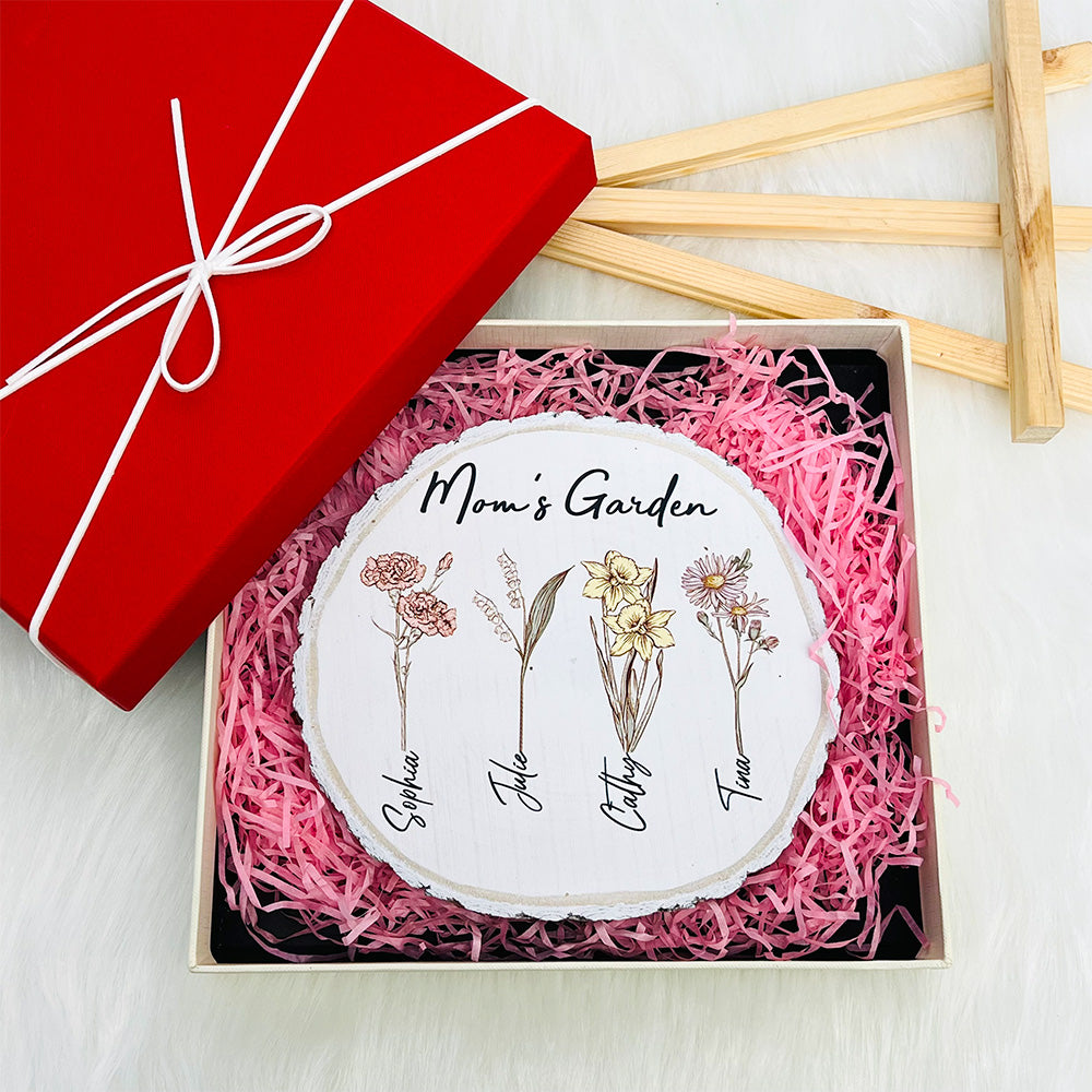 50%OFF ⭐️ Mom's Garden is Her Children Custom Natural Wood Slice With Name