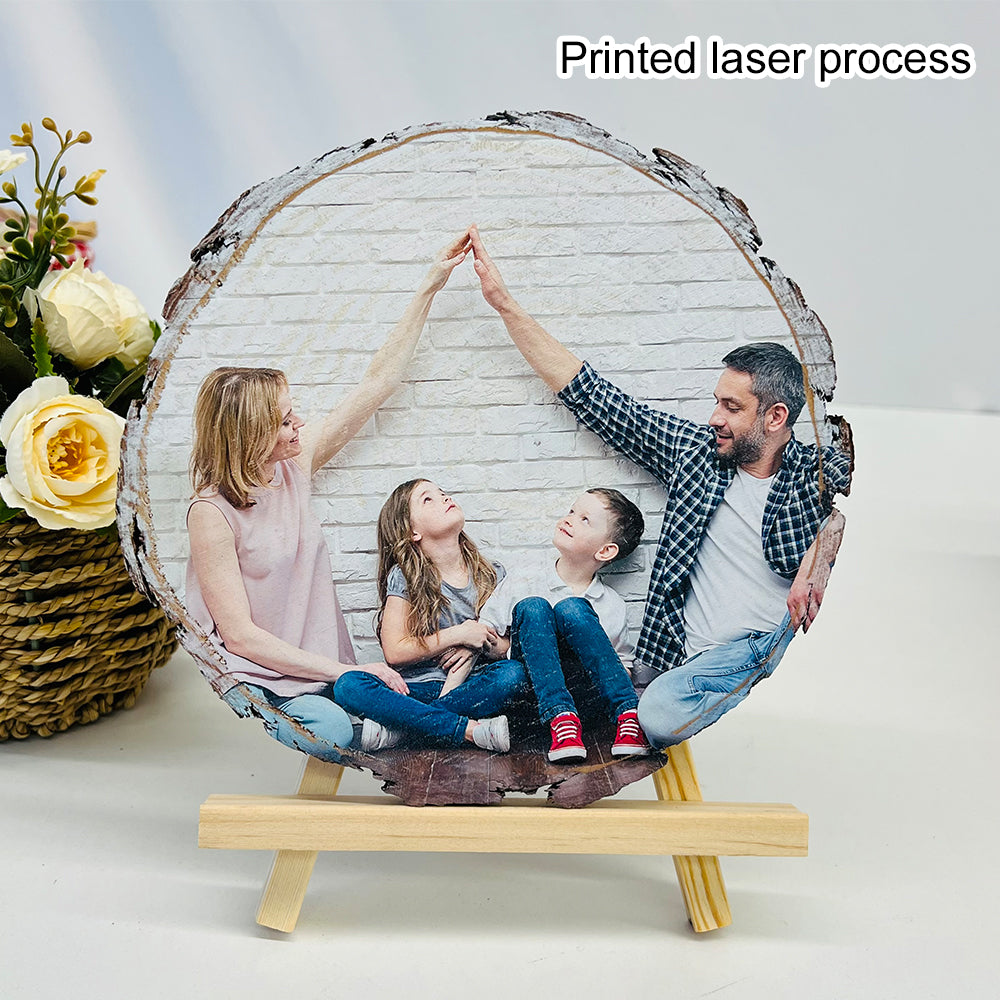 50%OFF ⭐️ Custom Natural Wood Slice With Photo And Engraved Text