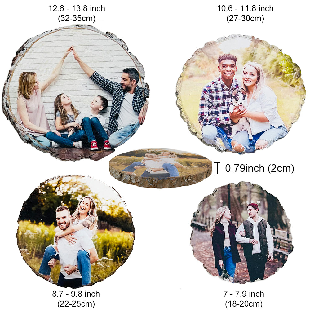 50%OFF ⭐️ Custom Natural Wood Slice With Photo And Engraved Text