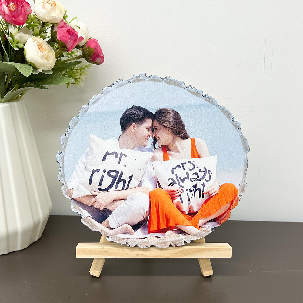 50%OFF ⭐️ Custom Natural Wood Slice With Photo And Engraved Text