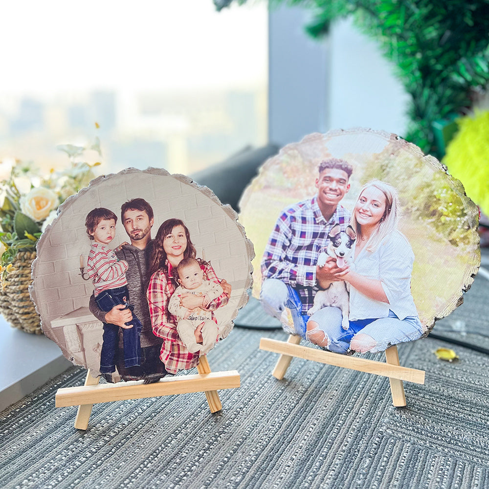 50%OFF ⭐️ Custom Natural Wood Slice With Photo And Engraved Text