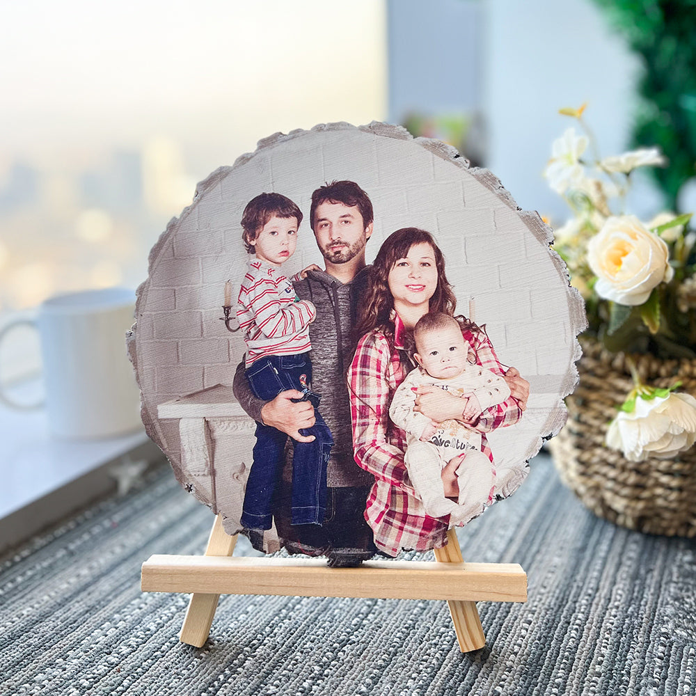 50%OFF ⭐️ Custom Natural Wood Slice With Photo And Engraved Text