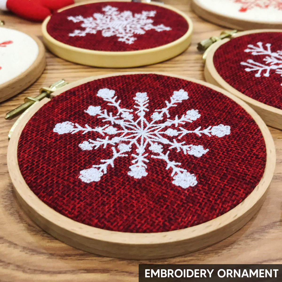 Snow Flake Embroidery Ornament, Christmas Ornament Set, Christmas Keep Sake