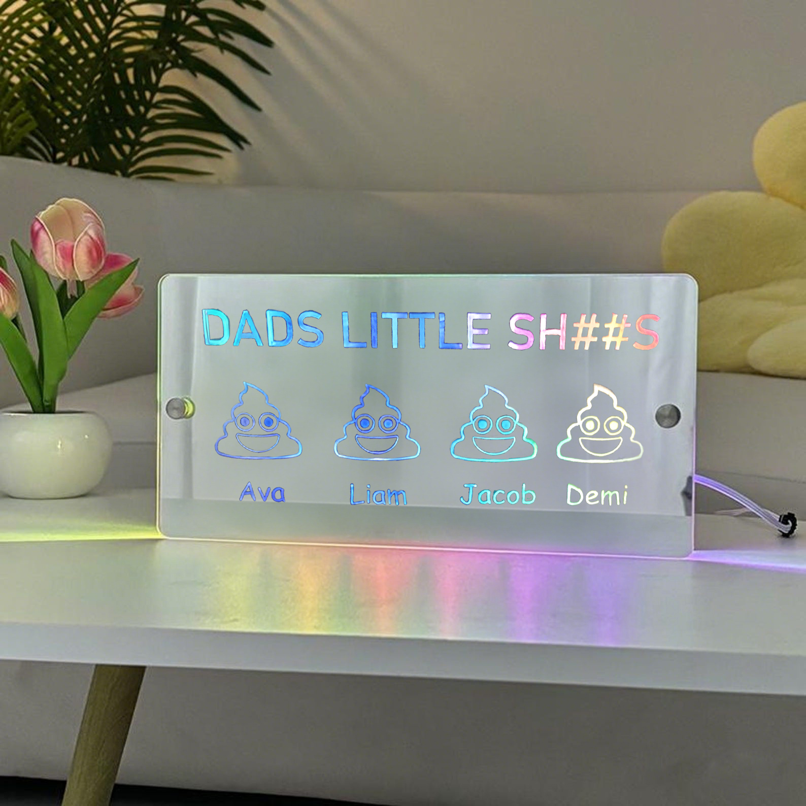 馃挬DADS LITTLE SH##S Personalized Child's Name Mirror Light
