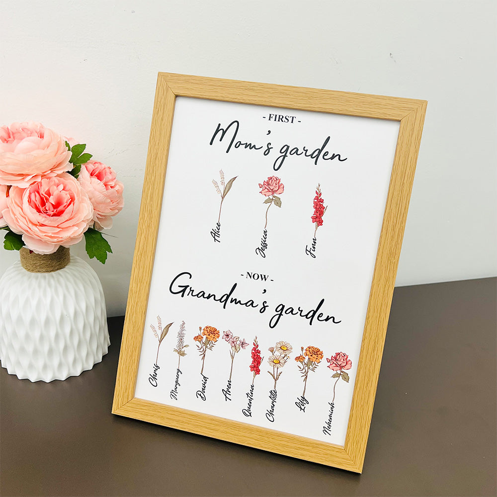 50%OFF⭐️First Mom Now Grandma's Garden Names Birth Flower Frame