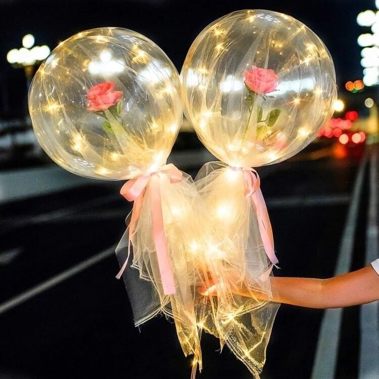 💕2024 Valentine's Day Hot Sale 🎈LED Luminous Balloon Rose Bouquet