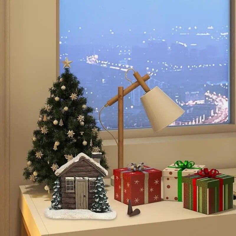匠HOT SALE 49% OFF私2024 Christmas Log Cabin Incense Cone Burner