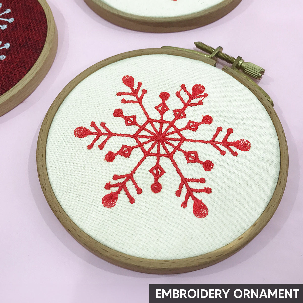 Snow Flake Embroidery Ornament, Christmas Ornament Set, Christmas Keep Sake