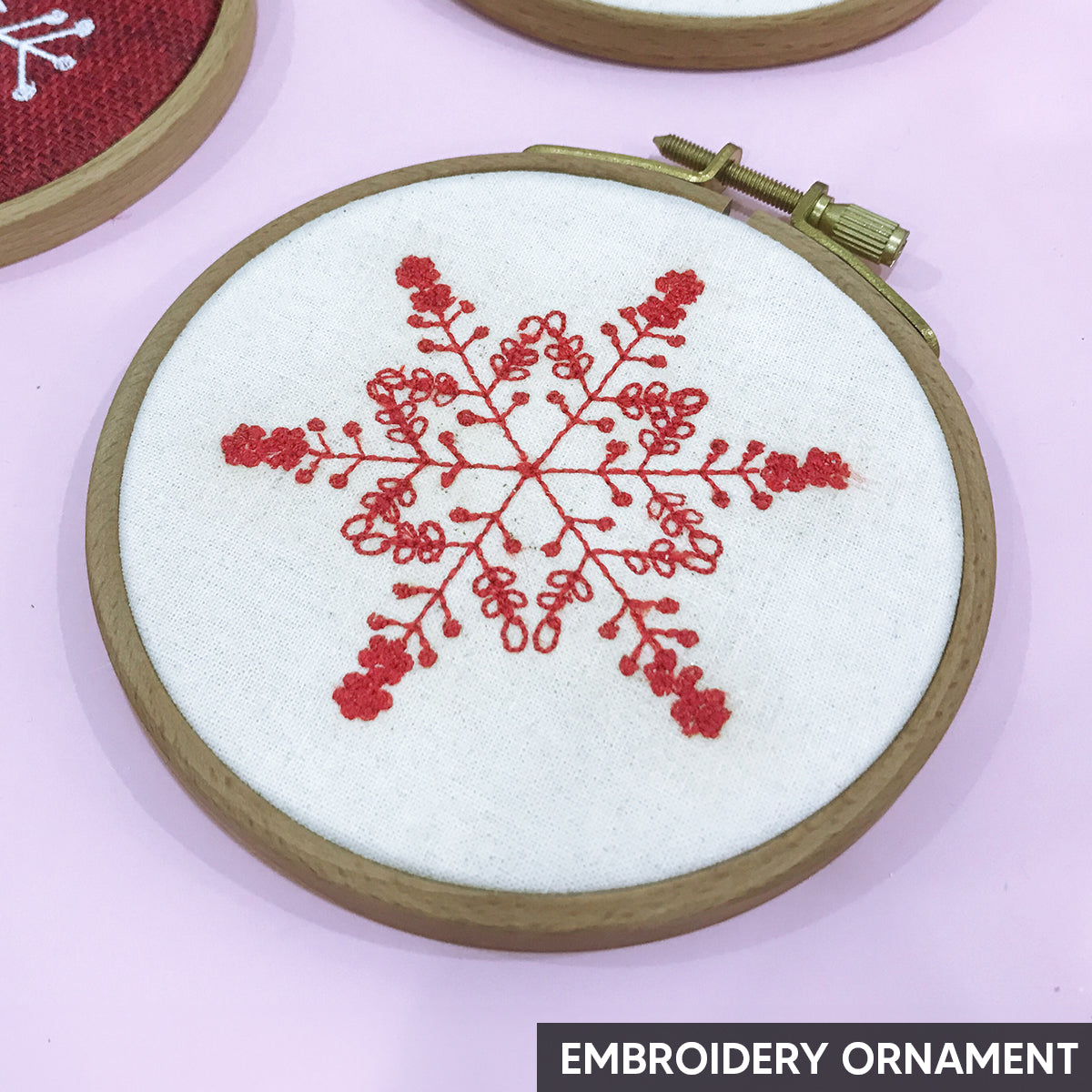 Snow Flake Embroidery Ornament, Christmas Ornament Set, Christmas Keep Sake