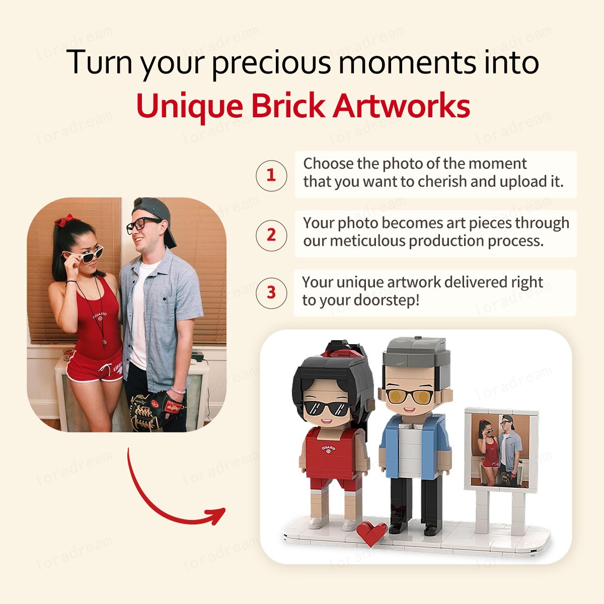 Custom Brick Set From Your Favorite Photo, Personalized Minifigure, Perfect Memory Gift For Valentine's Day, LEGO Sets