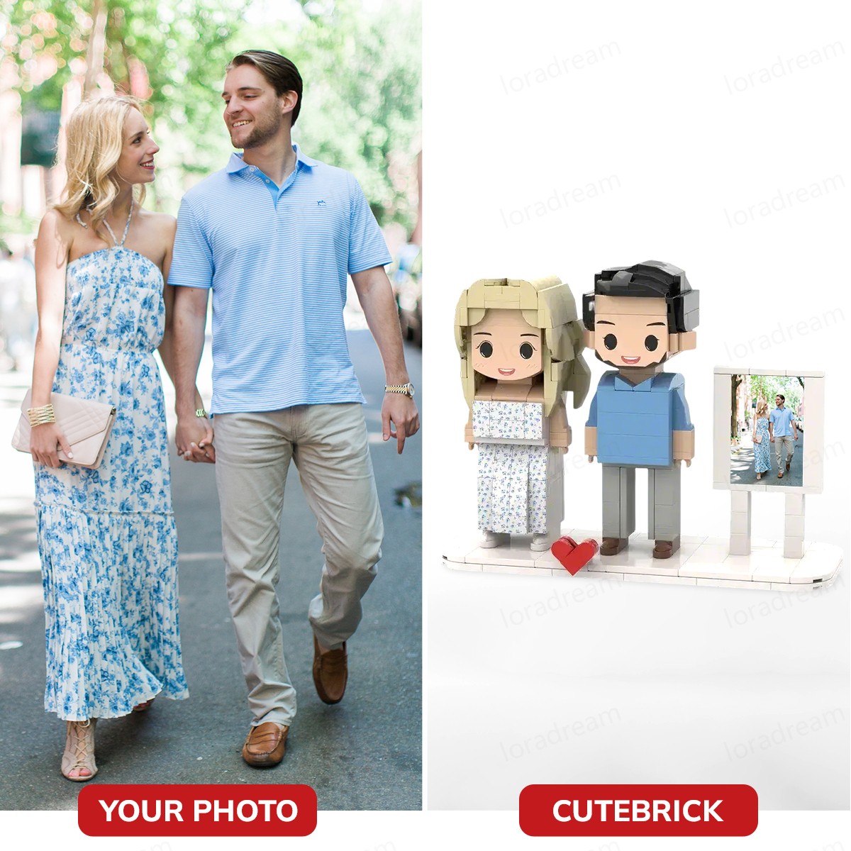 Custom Brick Set From Your Favorite Photo, Personalized Minifigure, Perfect Memory Gift For Valentine's Day, LEGO Sets