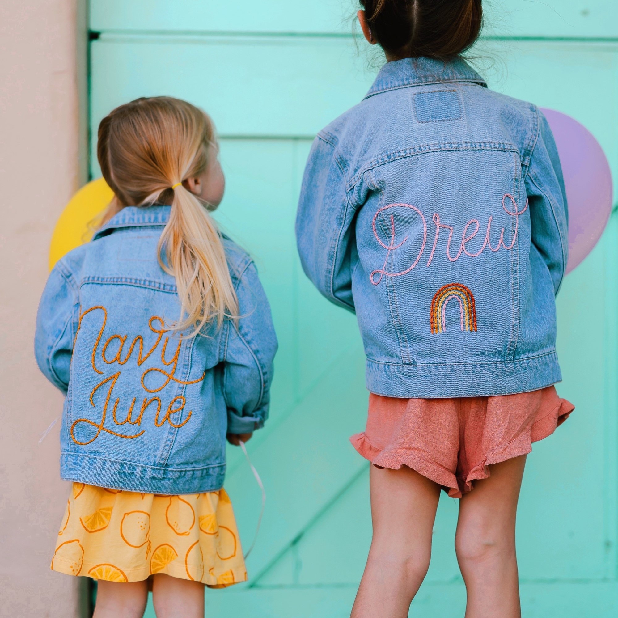 Personalized Hand Embroidery Kids Denim Jacket