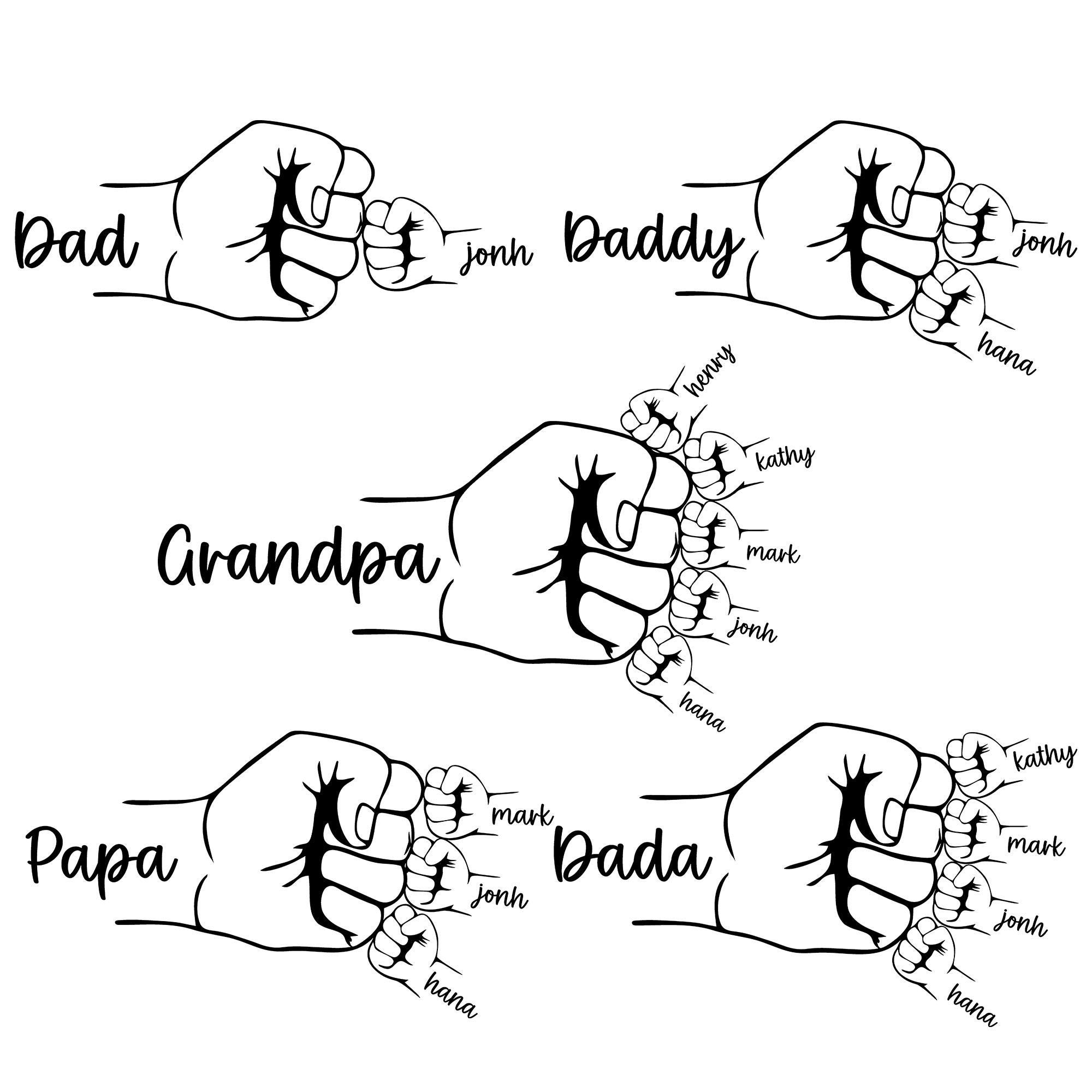 Super Dad's Fist - Customized Dad and Kids' Name Personalized Mirror Light