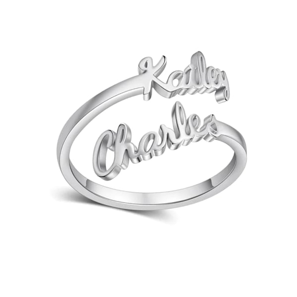 Personalized Double Name Ring