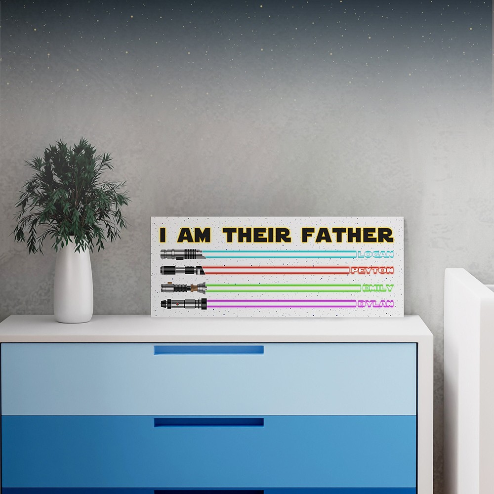 "I Am Their Father" Personalized Lightsaber Sign for Dad