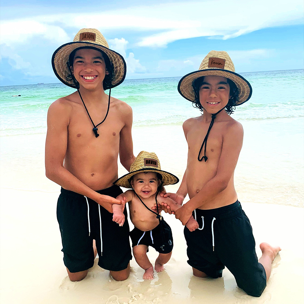 Personalized Summer Leather Patch Straw Hat for Comfort & Unique | CWBeach61
