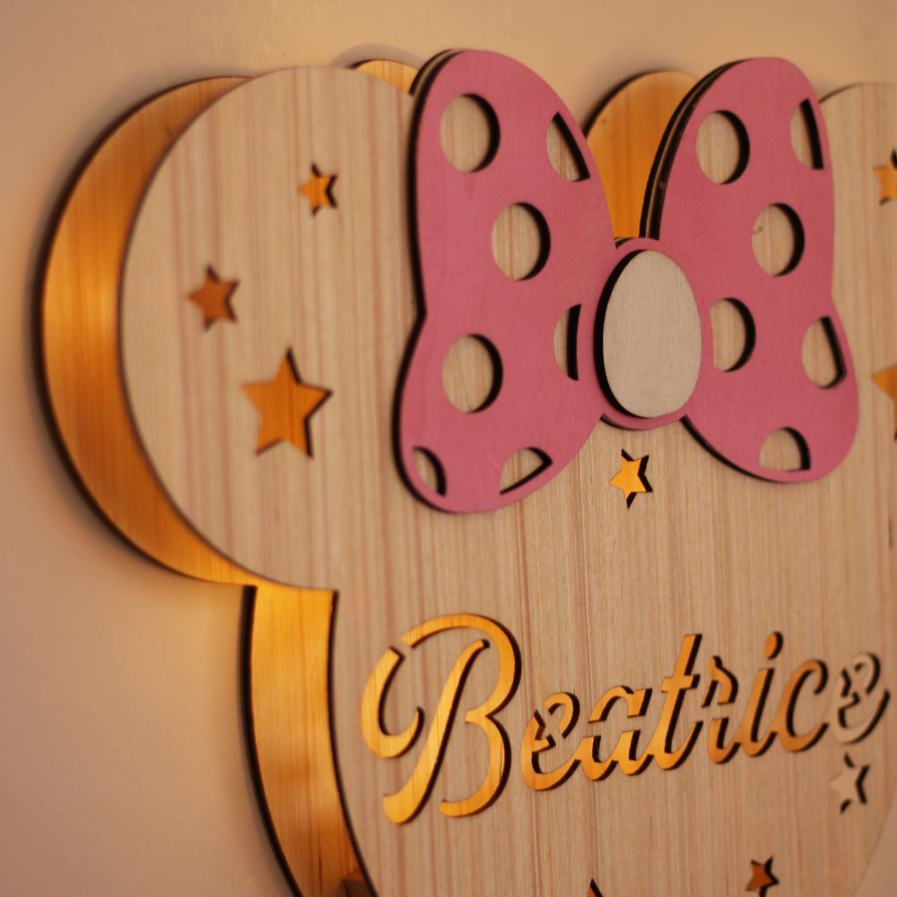 Minnie Wall Lamp with Personalized Name
