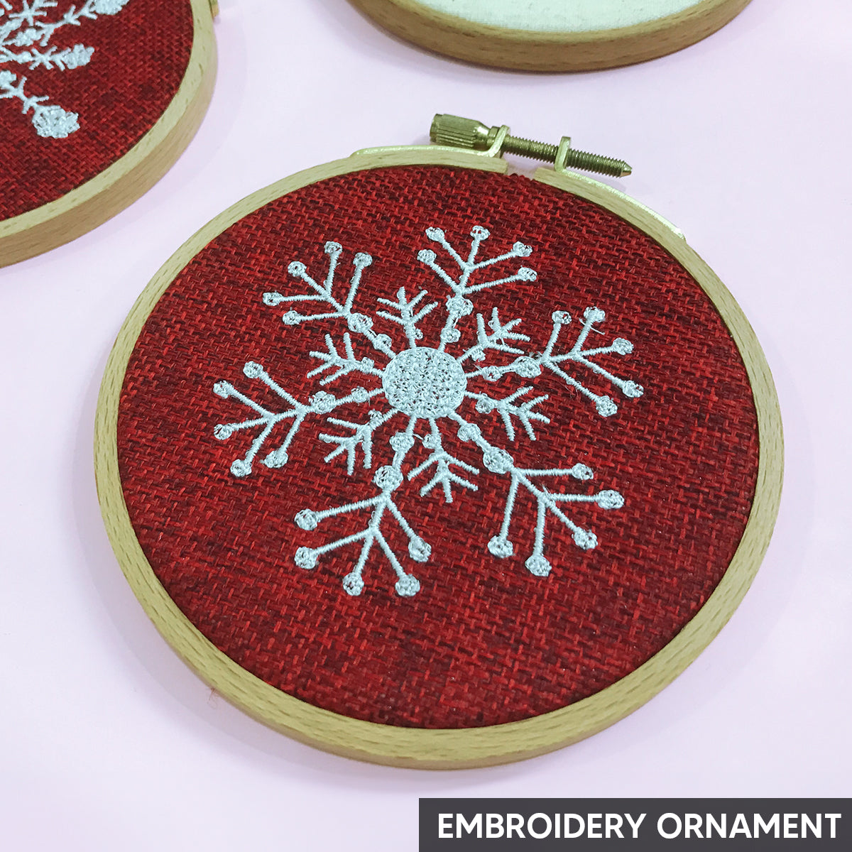 Snow Flake Embroidery Ornament, Christmas Ornament Set, Christmas Keep Sake