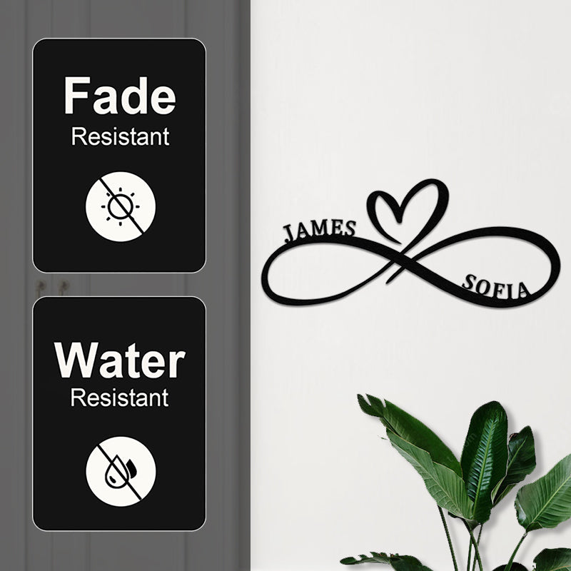 Personalized Infinity Heart Metal Name Sign for Your Love & Anniversary Gift