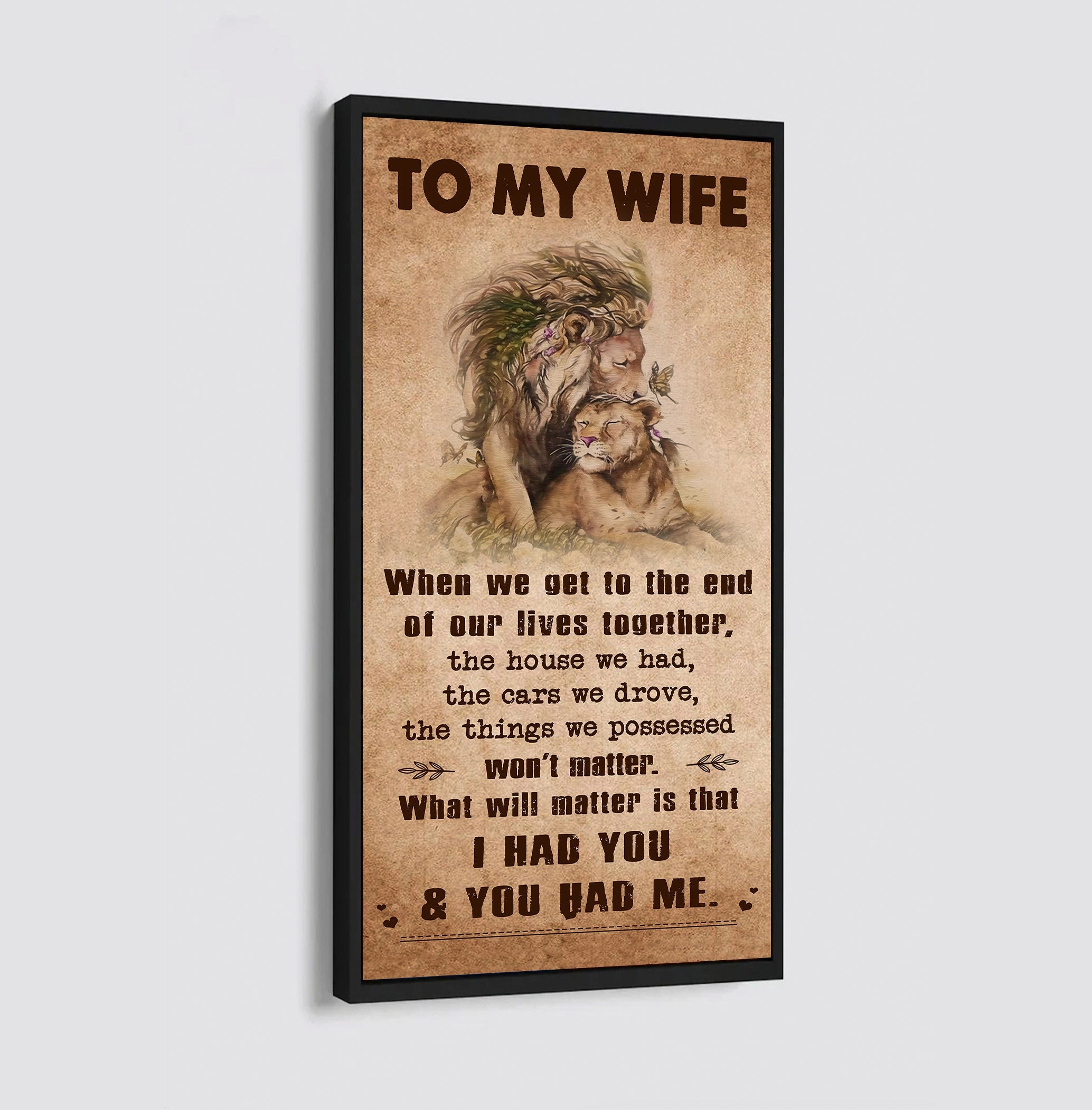 (X1) TO MY WIFE-I HAD YOU AND YOU HAD ME-Carl & Ellie-UP - CANVAS POSTER