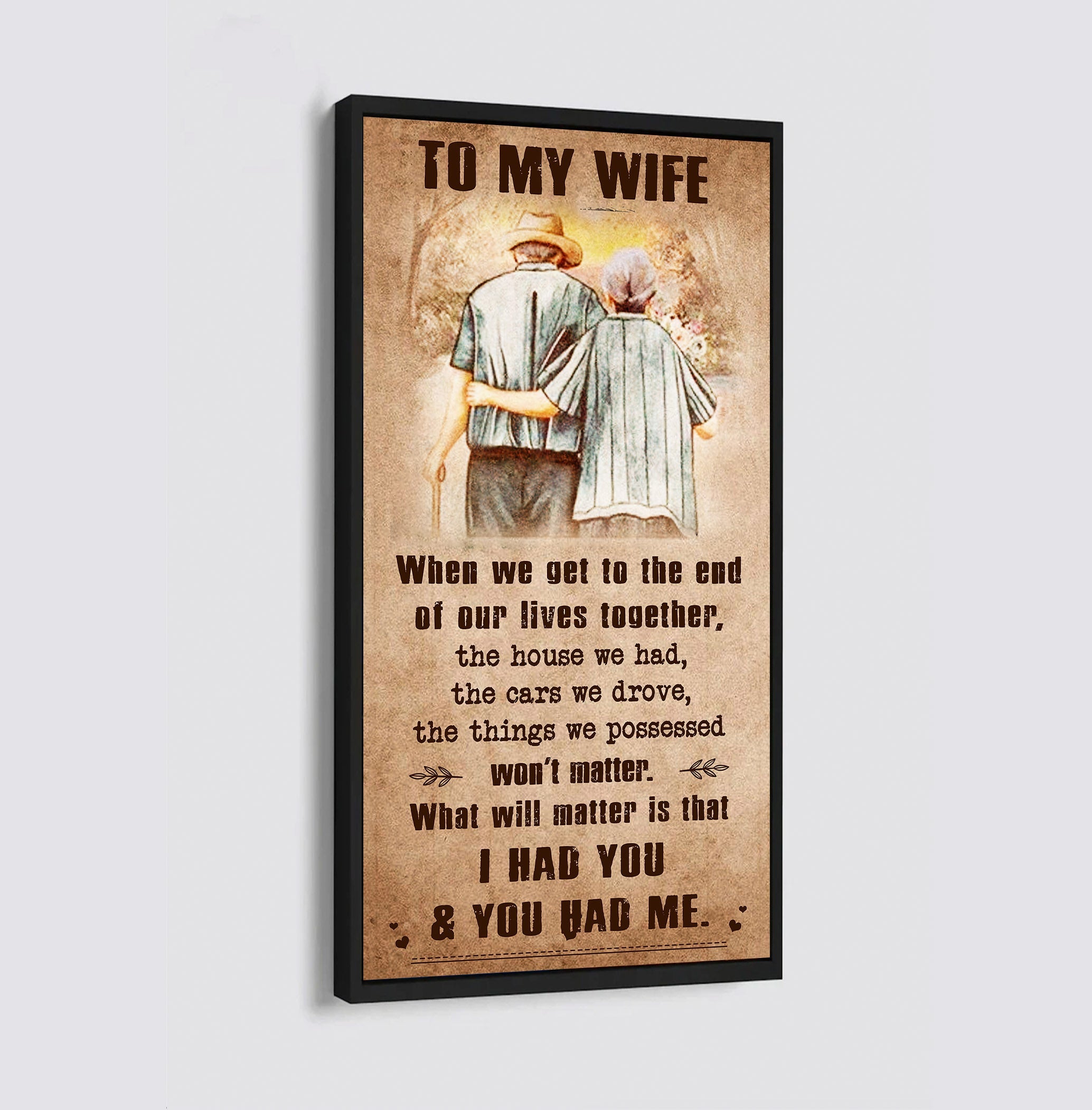 (X1) TO MY WIFE-I HAD YOU AND YOU HAD ME-Carl & Ellie-UP - CANVAS POSTER