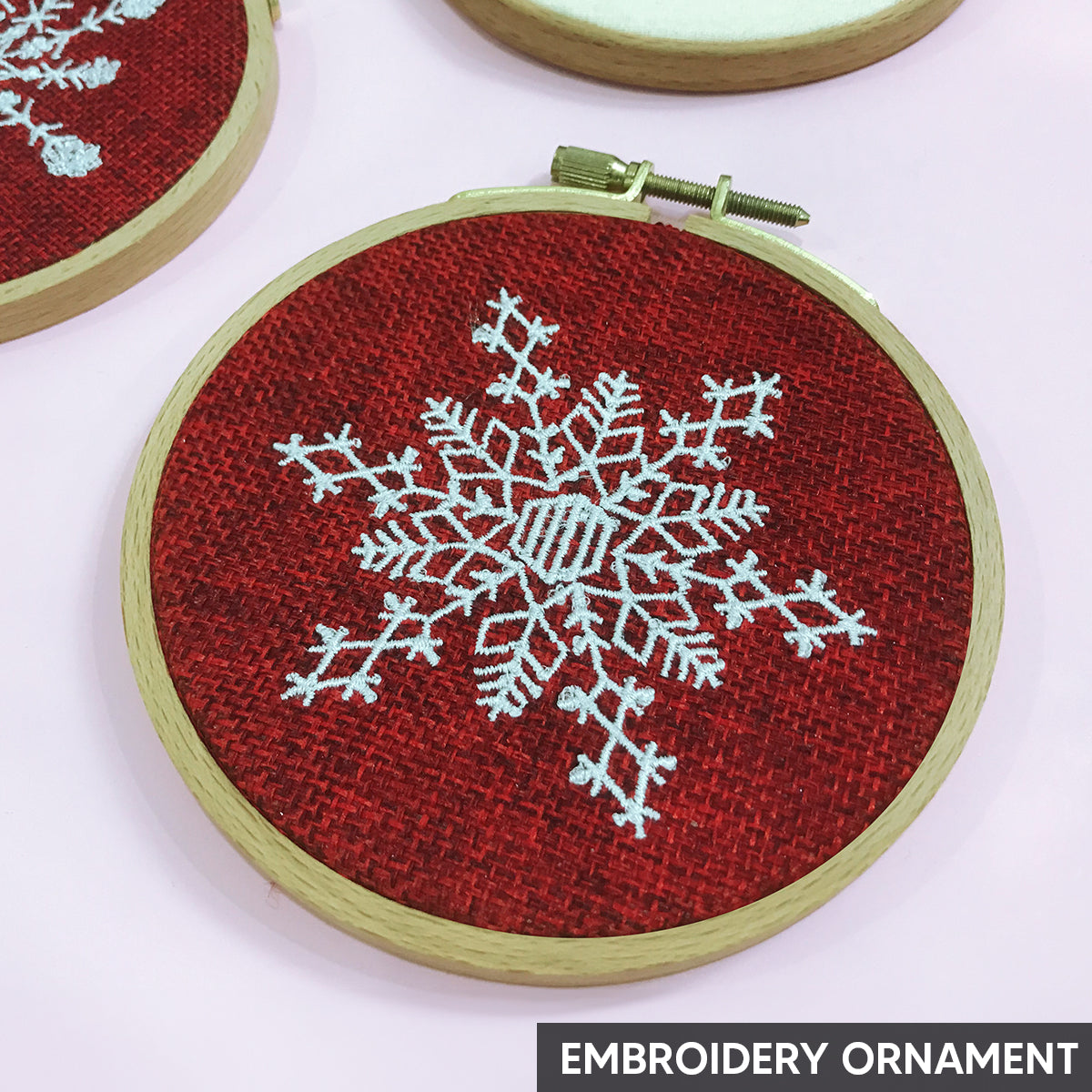 Snow Flake Embroidery Ornament, Christmas Ornament Set, Christmas Keep Sake