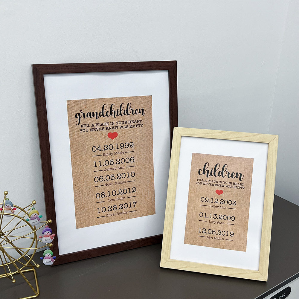 FILL A PLACE IN YOUR HEART Personalized Names Frame