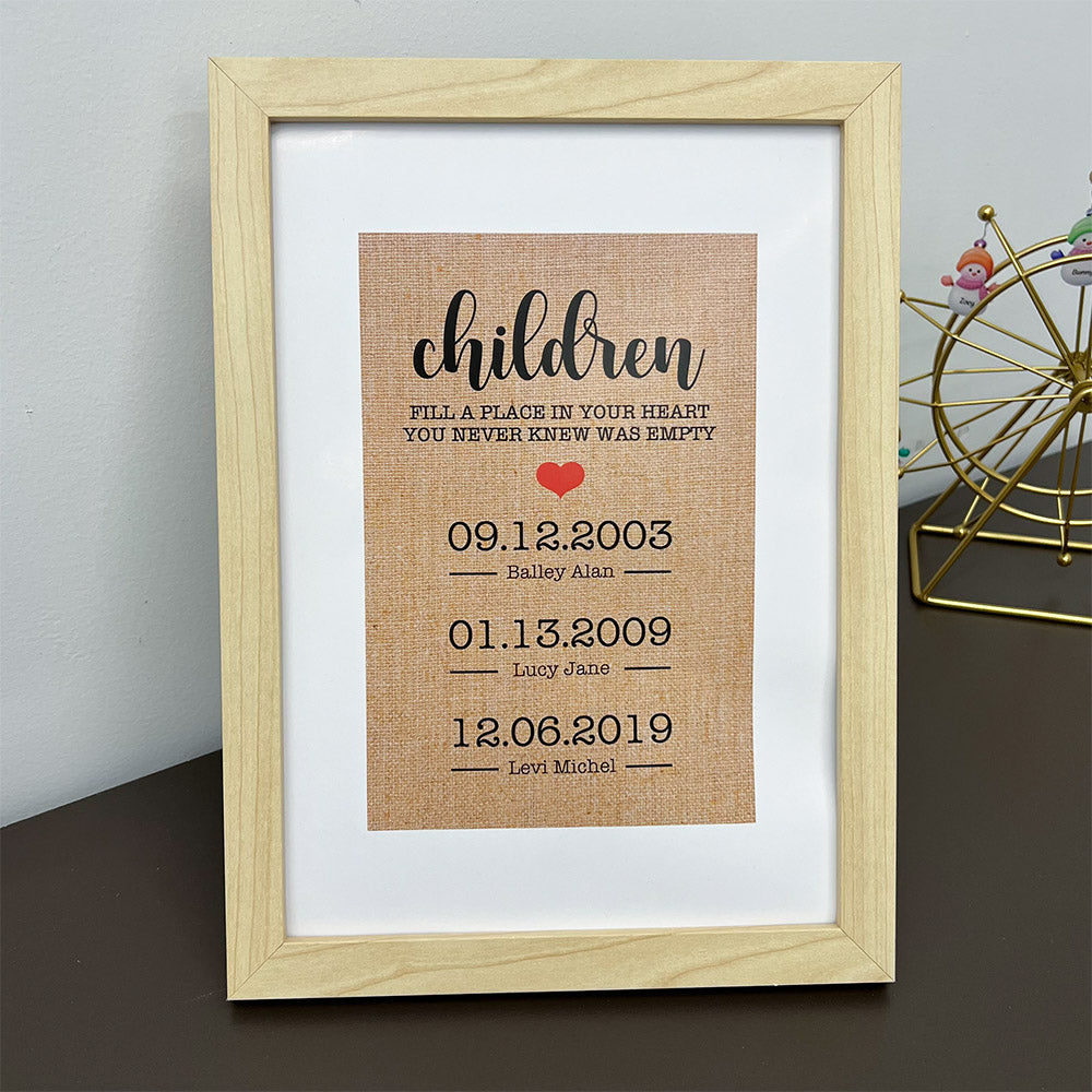 FILL A PLACE IN YOUR HEART Personalized Names Frame