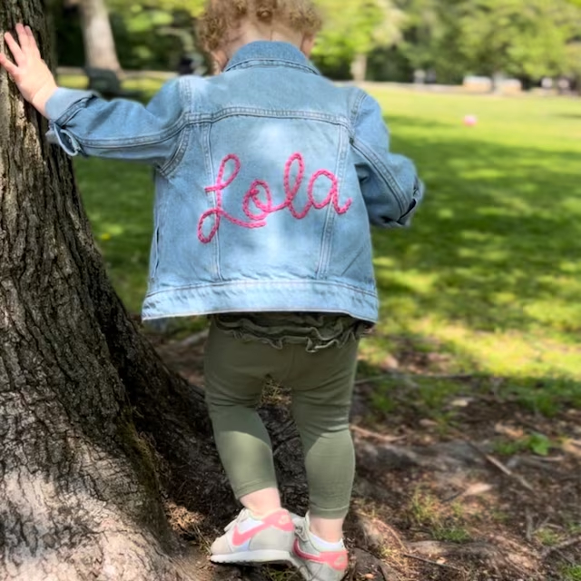Personalized Hand Embroidery Kids Denim Jacket