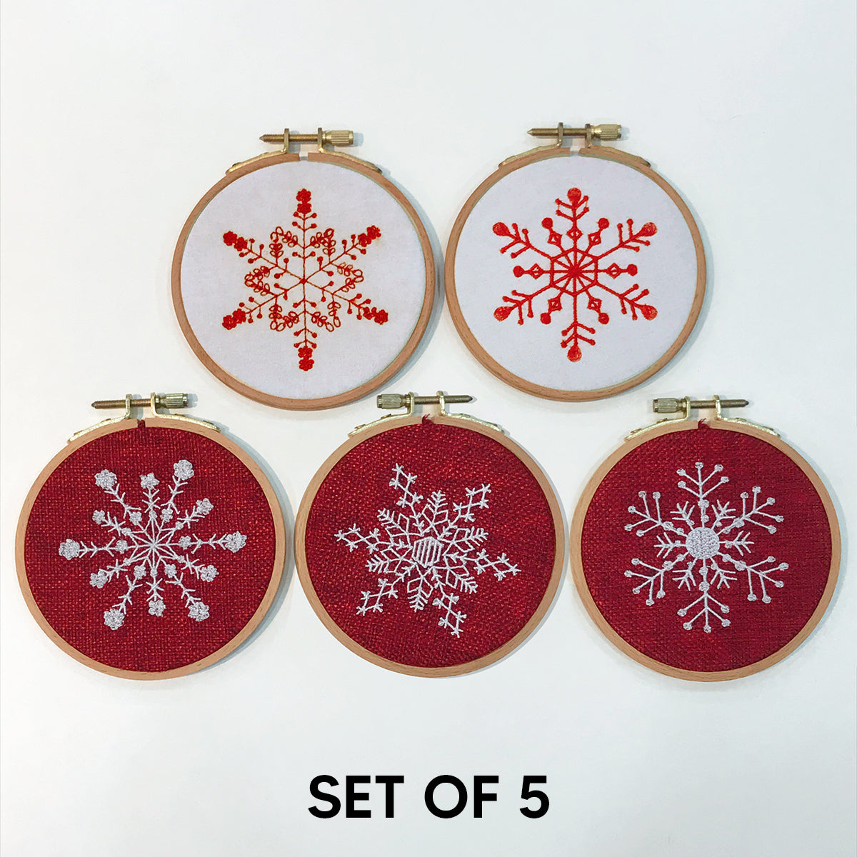 Snow Flake Embroidery Ornament, Christmas Ornament Set, Christmas Keep Sake