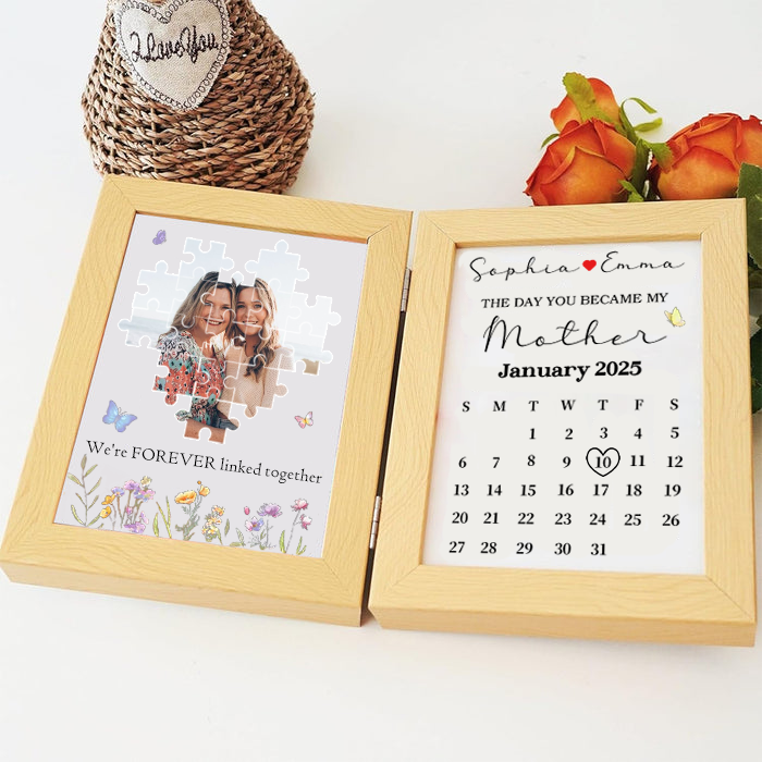 Personalized The Day You Became My Mother Puzzele Photo Frame