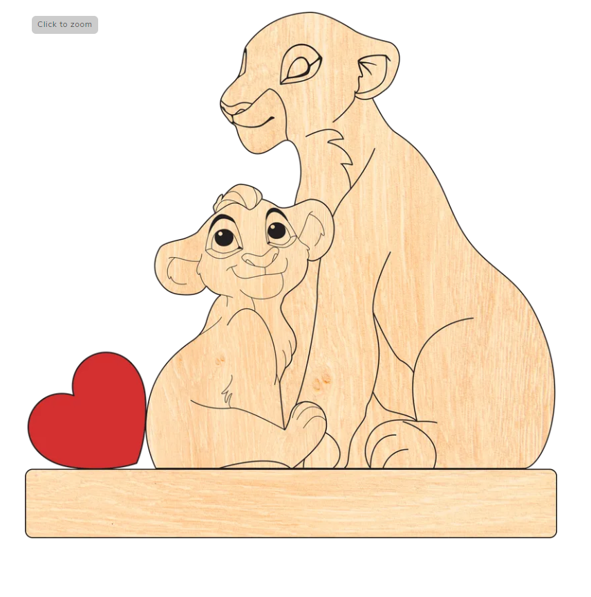 Family - The Lion Pet - Personalized Wooden Puzzle