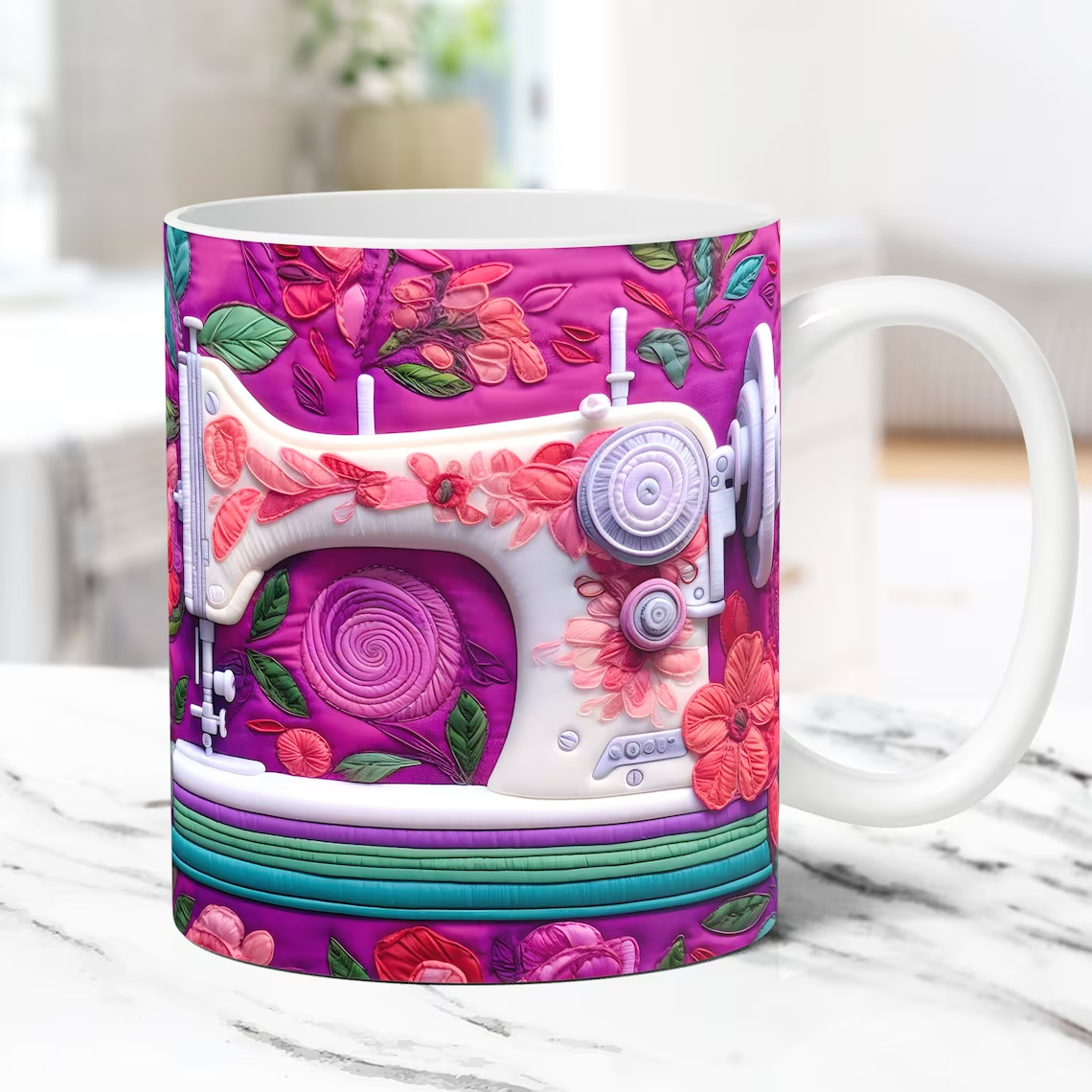 3D Floral Sewing Machine Mug(12oz)