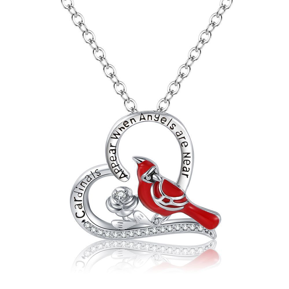 Cardinal Heart Pendant Necklace🐦✝️Buy 1 Get 1 Free